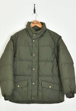 Vintage Puffer Coat Green Small