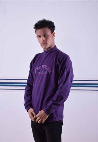 PURPLE WRANGLER HIGH NECK SWEATSHIRT
