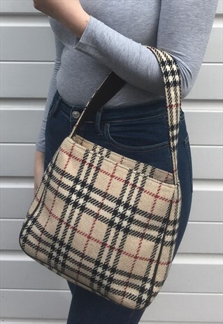 WOMENS VINTAGE 80S BURBERRY HANDBAG NOVA CHECK BAG