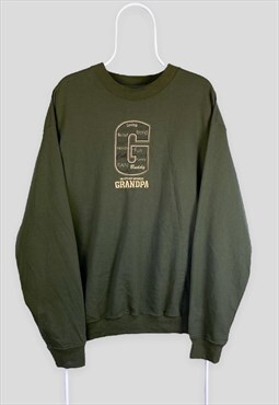 American Vintage Grandpa Green Sweatshirt Embroidered XL