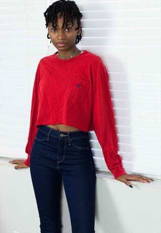 VINTAGE POLO RALPH LAUREN CROP TOP LOGO 90S X 6.1