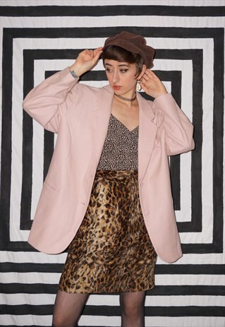 VINTAGE 80'S PASTEL PINK WOOL MIX JACKET