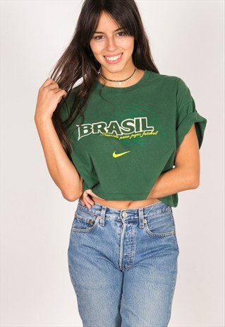 VINTAGE 90S USA CROP T-SHIRT / R784