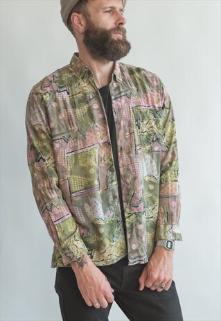VINTAGE 80S FESTIVAL SHIRT IN BRIGHT PATTERN