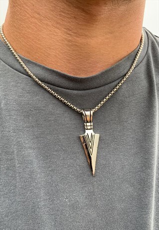 SILVER ARROW PENDANT NECKLACE CHAIN