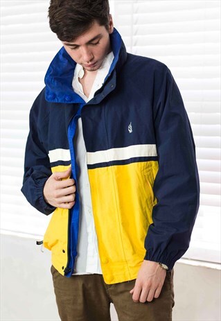 VINTAGE NAUTICA REVERSIBLE JACKET LOGO 90S L 31.5