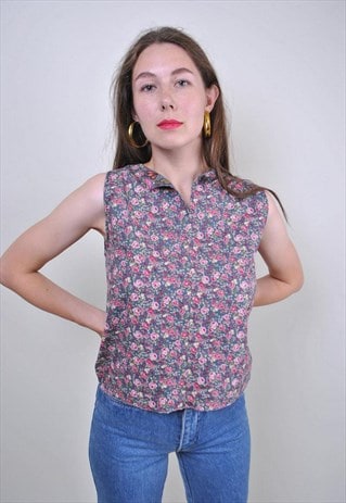 80s sleeveless floral blouse, Size S | TarasCommon | ASOS Marketplace