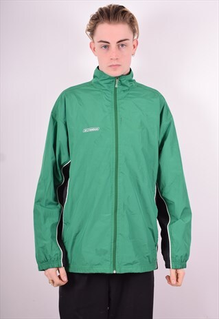 REEBOK MENS VINTAGE TRACKSUIT TOP JACKET LARGE GREEN 90'S