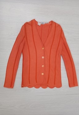 00's Valentino Cardigan Orange Button-Up