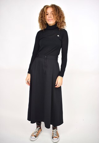 VINTAGE 90S BLACK CULOTTE PANTS