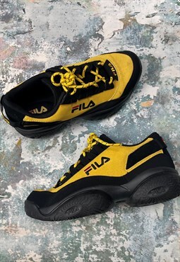 Black And Yellow Fila Chunky Trainers