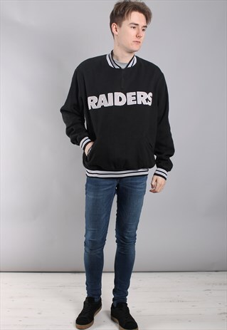 VINTAGE OAKLAND RAIDERS 1/4 ZIP BOMBER SWEATSHIRT