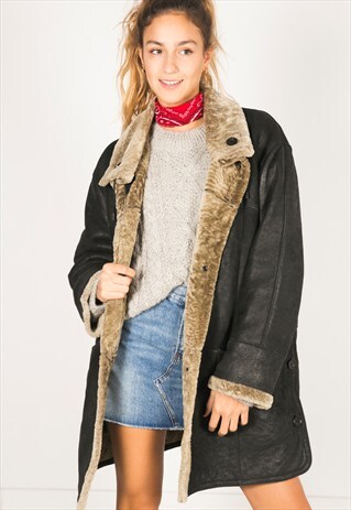 VINTAGE 80S WINTER SHEEPSKIN COAT / R019
