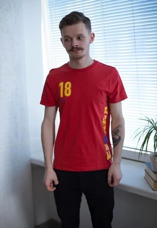 VINTAGE 90'S RED COTTON T-SHIRT