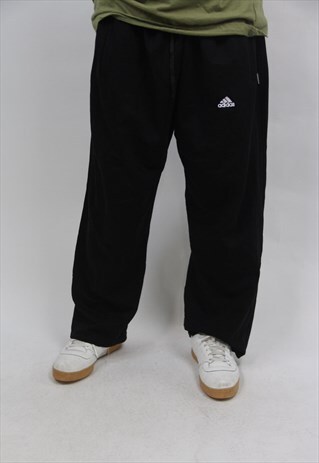 VINTAGE ADIDAS BLACK TRACKSUIT BOTTOMS