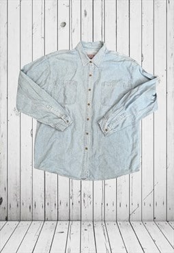 vintage denim button up shirt 911 remembrance embroidered