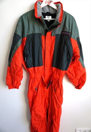 Vintage Onepiece Skiing Ski Suit Overall Jumpsuit Jacket