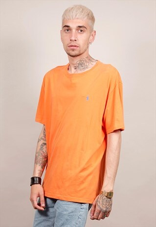 VINTAGE 90'S POLO RALPH LAUREN ORANGE T-SHIRT