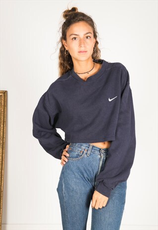 VINTAGE 90S USA CROP SWEATSHIRT/ R466