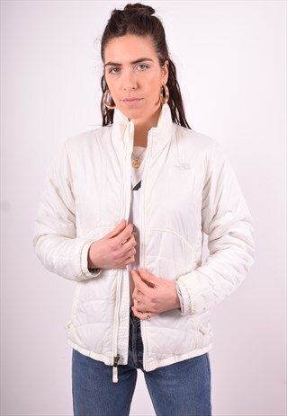 THE NORTH FACE WOMENS VINTAGE PADDED JACKET MEDIUM WHITE 90'