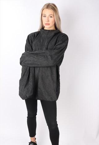 VINTAGE NAUTICA FLEECE JUMPER SWEATER XL GREY OVERSIZED XXL