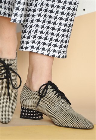 90S HOUNDS TOOTH POINTY BOOTIES
