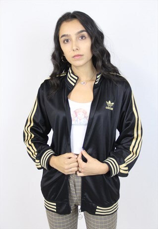 VINTAGE 90'S ADIDAS BLACK ZIP-UP SPORTS JACKET