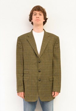 DAKS Signiture vtg Men UK 44 Wool Tweed Blazer herringbone E
