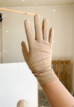 Vintage 60s Retro Minimal Nude Gloves