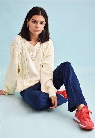 90'S RETRO EMPORIO ARMANI KNIT OVERSIZED NEUTRAL DADS JUMPER