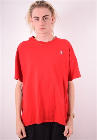 CHAMPION MENS VINTAGE T-SHIRT TOP XL RED 90S