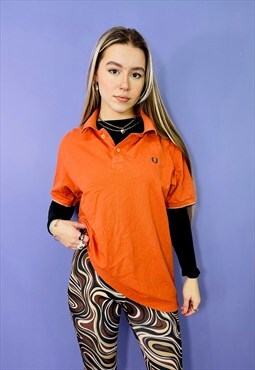 Vintage 90s Fred Perry Orange Polo Shirt