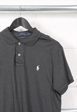 Vintage Polo Ralph Lauren Polo Shirt in Dark Grey Large