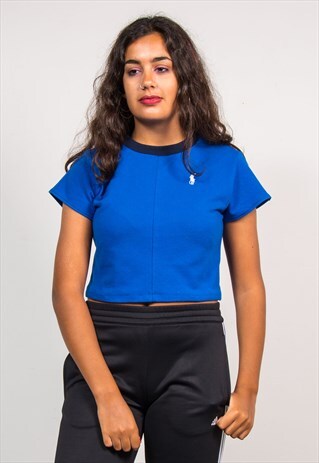 VINTAGE 90'S BLUE RALPH LAUREN REWORK CROPPED T-SHIRT
