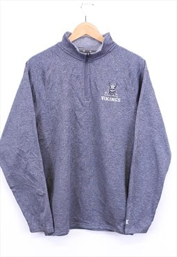 Vintage Champion Vikings Sweatshirt Grey Quarter Zip Up 90s