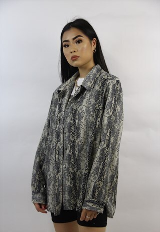 VINTAGE 90'S SNAKE PRINT BLOUSE