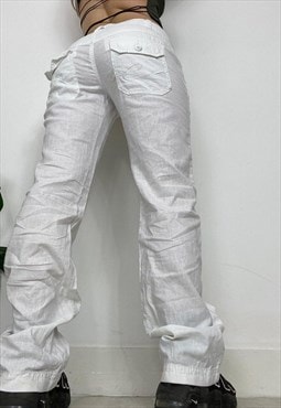 Vintage 90s ESPRIT White Cargo Trousers