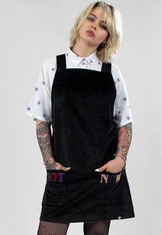 black corduroy pinafore