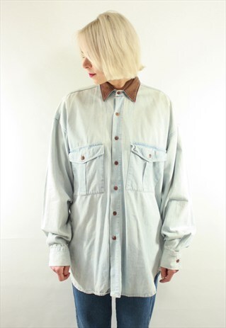 VINTAGE 90' OLDSCHOOL GRUNGE UNISEX DENIM SHIRT