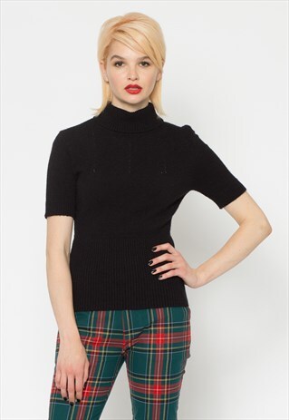BLACK SHORT SLEEVE SKIVVY