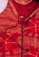VINTAGE HOODIE 90S TIE DYE GOA RAVE JUMPER IN RED