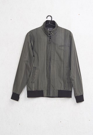 VINTAGE BLACK GREY STRIPED JACKET