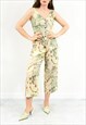 Vintage printed summer jumpsuit in abstract pattern