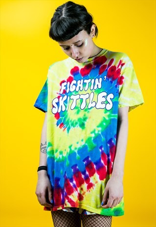 TIE-DYE FESTIVAL T-SHIRT DRESS SKITTLES