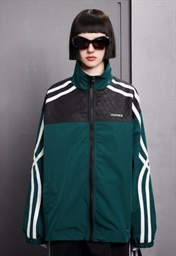 Grunge track jacket utility sports jacket striped bomber