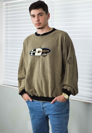 VINTAGE HARLEY DAVIDSON SWEATSHIRT JUMPER LOGO 90S L 19.7