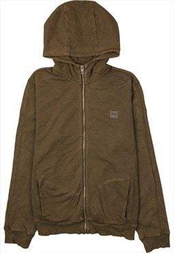 Vintage 90's HUGO BOSS Hoodie Full Zip Up Khaki