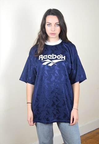 80'S VINTAGE BLUE & WHITE REEBOK T SHIRT