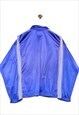 USED COTTON SWEAT JACKET LOGO EMBROIDERY PURPLE