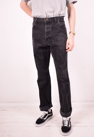 WRANGLER MENS VINTAGE JEANS W36 L36 BLACK 90S